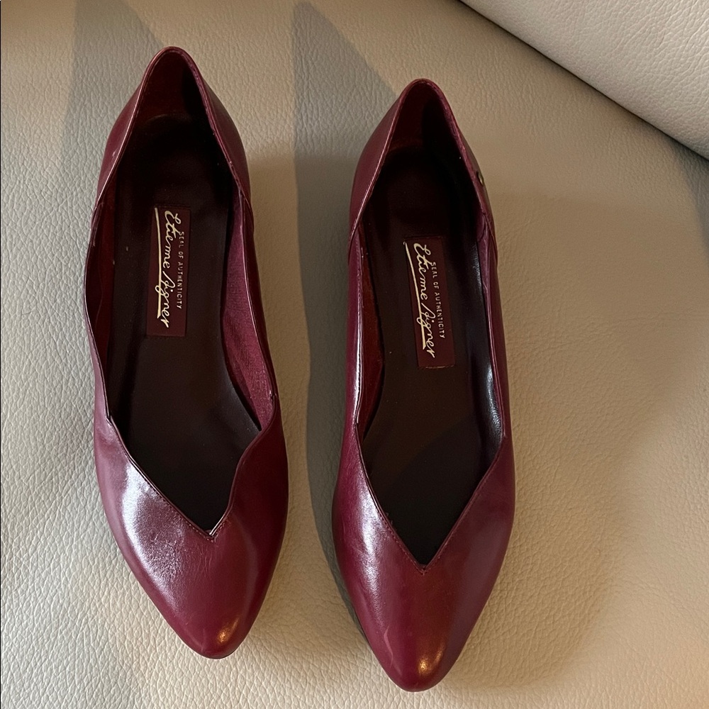 Etienne Aigner Maroon Leather Loafers